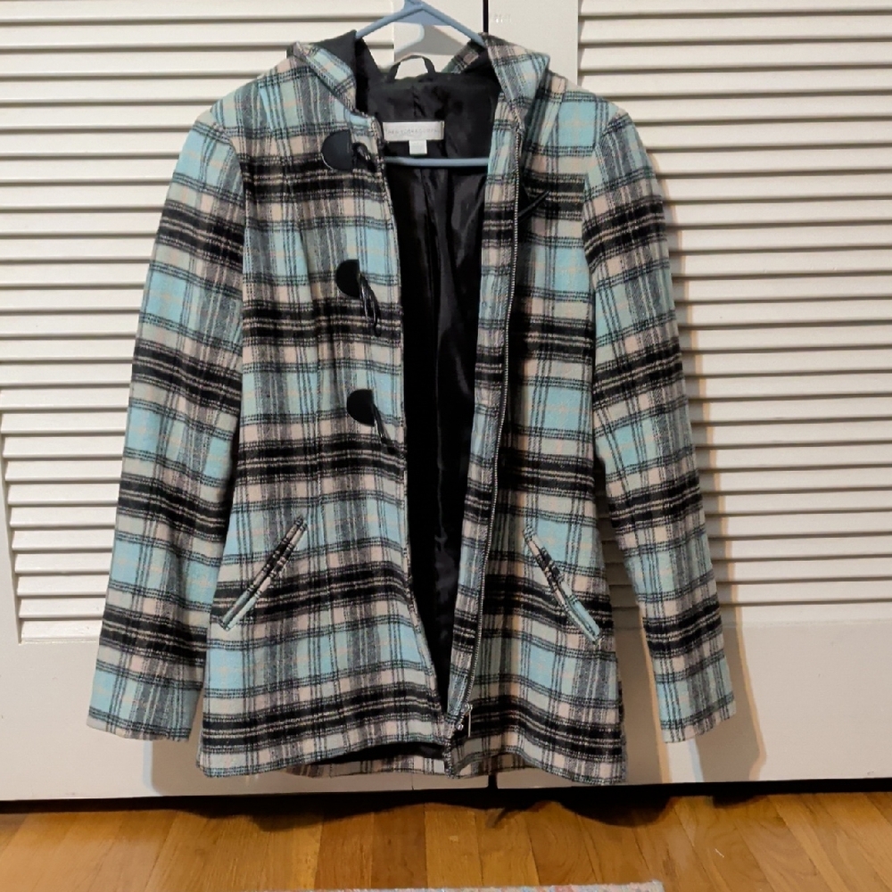 New York & Company Plaid Pea Coat